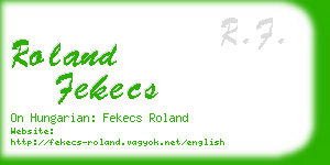 roland fekecs business card